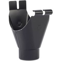 Steel Gutter Running Outlet - 135mm Black