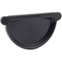 Steel Gutter External Stopend - 135mm Black