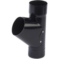 Steel Downpipe Branch - 87mm Black