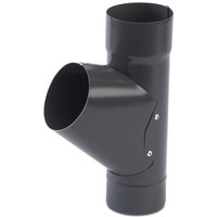 Steel Downpipe Branch - 87mm Graphite Grey