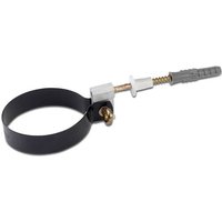 Steel Downpipe Clip with Fixing - 87mm Black