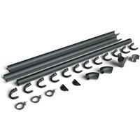 Galeco Steel Gutter Standard Shed Pack Pent Style Roof - 12x6 to 20x12 Black