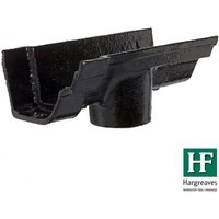 Cast Iron Notts Ogee Gutter Running Outlet - 115mm for 75mm Downpipe Black