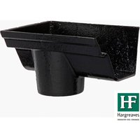 Cast Iron Notts Ogee Gutter Left Hand Stopend Outlet - 115mm for 65mm Downpipe Black