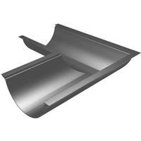 Aluminium Beaded Half Round Gutter Angle - 90 Degree x 125mm PPC Finish Anthracite Grey