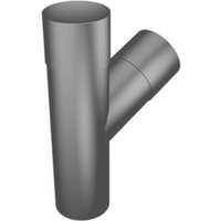 Aluminium Round Swaged Downpipe Single Branch - 112.5 Degree x 76mm PPC Finish Anthracite Grey