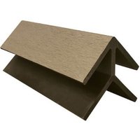 Standard Composite Panel Cladding External Corner - 3.6m x 60mm Teak