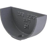 Cast Iron Deep Half Round Gutter External Stopend - 100mm Primed