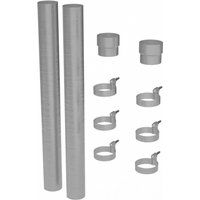 Galeco Steel Round Socket Downpipe Kit Galvanised - 87mm Diameter