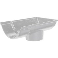 Cast Iron Beaded Half Round Gutter Stopend Outlet Socketed - 150mm for 100mm Downpipe Primed