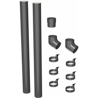 Galeco Round PVC Offset Downpipe Kit Graphite Grey - 100mm Diameter