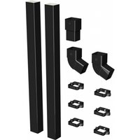 Galeco Square PVC Offset Downpipe Kit Black - 80mm Diameter