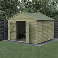 Forest Garden Shiplap Apex Shed – No Window Double Door – 10and#039; x 10and#039; Forest Garden Shiplap Apex Shed – No Window Double Door – 10and#039; x 10and#039;
