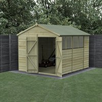 Forest Garden Shiplap Apex Shed – 4 Windows Double Door – 8and#039; x 10and#039; Forest Garden Shiplap Apex Shed – 4 Windows Double Door – 8and#039; x 10and#039;