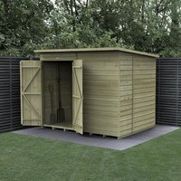 Forest Garden Shiplap Pent Shed – No Window Double Door – 8and#039; x 6and#039; Forest Garden Shiplap Pent Shed – No Window Double Door – 8and#039; x 6and#039;