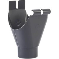Steel Gutter Running Outlet - 120mm Graphite Grey