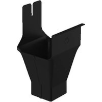 Square Steel Gutter Outlet - 125mm Black