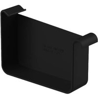 Square Steel Gutter Right Hand Stopend - 125mm Black