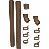 Galeco Steel Round Offset Downpipe Kit Copper Effect - 87mm Diameter
