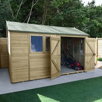 Forest Garden Tongue andamp; Groove Reverse Apex Shed – Double Door – 12and#039; x 8and#039; Forest Garden Tongue andamp; Groove Reverse Apex Shed – Double Door – 12and#039; x 8and#039;