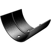 Cast Aluminium Half Round Gutter Union - 114mm Black