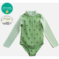Long Sleeve Swimming Costume - Green