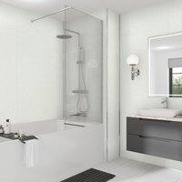 Wetwall Mermaid Bathroom Shower Wall Panel PolarSparkle 2420 x 1210mm Square Edged, Multi