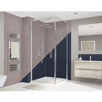 Wetwall Bathroom Wall Panel - 2440mm x 1220mm x 4mm - Deep Sea Blue / Smoked Rose