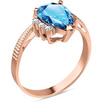 Click to view product details and reviews for Blue Topaz Diamond Katrina Belle Abstract Ring in 9ct Rose Gold.