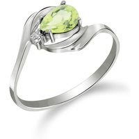 QP Jewellers Enjoy 75% Discount on Peridot Diamond Priya Flare Ring in Silver