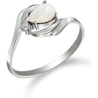 QP Jewellers Enjoy 75% Off Opal and Diamond Priya Flare Ring in Sterling Silver