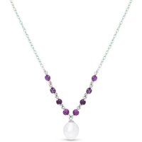 Click to view product details and reviews for Pearl Amethyst Alice Feminine Embellished Pendant Necklace in 9ct White Gold.