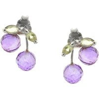 Click to view product details and reviews for Amethyst Peridot Eugenie Cherry Stud Drop Earrings in 9ct White Gold.