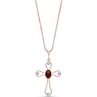 Click to view product details and reviews for Garnet Diamond Maria Abstract Cross Pendant Necklace In 9ct Rose Gold. Click to view product details and reviews for Garnet Diamond Maria Abstract Cross Pendant Necklace In 9ct Rose Gold.