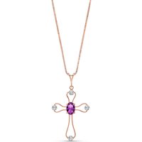 Click to view product details and reviews for Amethyst Diamond Maria Abstract Cross Pendant Necklace In 9ct Rose Gold. Click to view product details and reviews for Amethyst Diamond Maria Abstract Cross Pendant Necklace In 9ct Rose Gold.