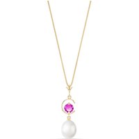 Click to view product details and reviews for Pearl Pink Topaz Ayla Belle Drop Pendant Necklace in 9ct Gold.