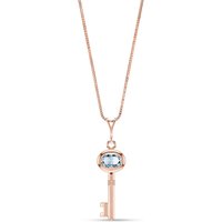 Click to view product details and reviews for Aquamarine Athens Key Charm Pendant Necklace In 9ct Rose Gold. Click to view product details and reviews for Aquamarine Athens Key Charm Pendant Necklace In 9ct Rose Gold.