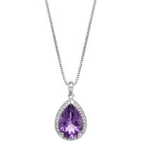 Click to view product details and reviews for Amethyst Diamond Cerise Prominent Halo Pendant Necklace In 9ct White Gold. Click to view product details and reviews for Amethyst Diamond Cerise Prominent Halo Pendant Necklace In 9ct White Gold.