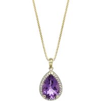 Click to view product details and reviews for Amethyst Diamond Cerise Prominent Halo Pendant Necklace In 9ct Gold. Click to view product details and reviews for Amethyst Diamond Cerise Prominent Halo Pendant Necklace In 9ct Gold.