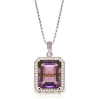 Click to view product details and reviews for Amethyst Diamond Lilibet Signature Halo Pendant Necklace In 9ct White Gold. Click to view product details and reviews for Amethyst Diamond Lilibet Signature Halo Pendant Necklace In 9ct White Gold.
