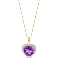 Click to view product details and reviews for Amethyst Diamond Melody Signature Halo Pendant Necklace In 9ct Gold. Click to view product details and reviews for Amethyst Diamond Melody Signature Halo Pendant Necklace In 9ct Gold.