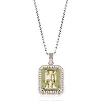 Click to view product details and reviews for Green Amethyst Diamond Lilibet Signature Halo Pendant Necklace In 9ct White Gold. Click to view product details and reviews for Green Amethyst Diamond Lilibet Signature Halo Pendant Necklace In 9ct White Gold.