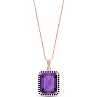 Click to view product details and reviews for Amethyst Black Diamond Lilibet Signature Halo Pendant Necklace In 9ct Rose Gold. Click to view product details and reviews for Amethyst Black Diamond Lilibet Signature Halo Pendant Necklace In 9ct Rose Gold.