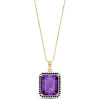 Click to view product details and reviews for Amethyst Black Diamond Lilibet Signature Halo Pendant Necklace In 9ct Gold. Click to view product details and reviews for Amethyst Black Diamond Lilibet Signature Halo Pendant Necklace In 9ct Gold.