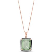 Click to view product details and reviews for Green Amethyst Black Diamond Lilibet Signature Halo Pendant Necklace In 9ct Rose Gold. Click to view product details and reviews for Green Amethyst Black Diamond Lilibet Signature Halo Pendant Necklace In 9ct Rose Gold.