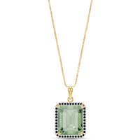 Click to view product details and reviews for Green Amethyst Black Diamond Lilibet Signature Halo Pendant Necklace In 9ct Gold. Click to view product details and reviews for Green Amethyst Black Diamond Lilibet Signature Halo Pendant Necklace In 9ct Gold.
