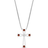 Click to view product details and reviews for Garnet Diamond Eva Abstract Cross Pendant Necklace In 9ct White Gold. Click to view product details and reviews for Garnet Diamond Eva Abstract Cross Pendant Necklace In 9ct White Gold.