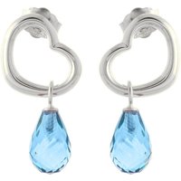 Click to view product details and reviews for Blue Topaz Marissa Heart Stud Drop Earrings in 9ct White Gold.