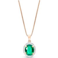 Click to view product details and reviews for Emerald Diamond Eve Halo Pendant Necklace In 9ct Rose Gold. Click to view product details and reviews for Emerald Diamond Eve Halo Pendant Necklace In 9ct Rose Gold.