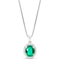 Click to view product details and reviews for Emerald Diamond Eve Halo Pendant Necklace In 9ct White Gold. Click to view product details and reviews for Emerald Diamond Eve Halo Pendant Necklace In 9ct White Gold.